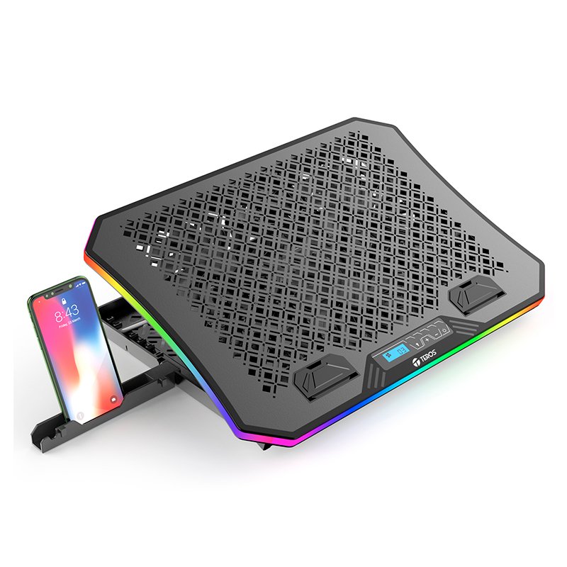 COOLER PARA NB RGB TE-7130N Cooler TEROS TE-7130N, compatible con notebooks de hasta 15.6", 3 fan de 11 cm