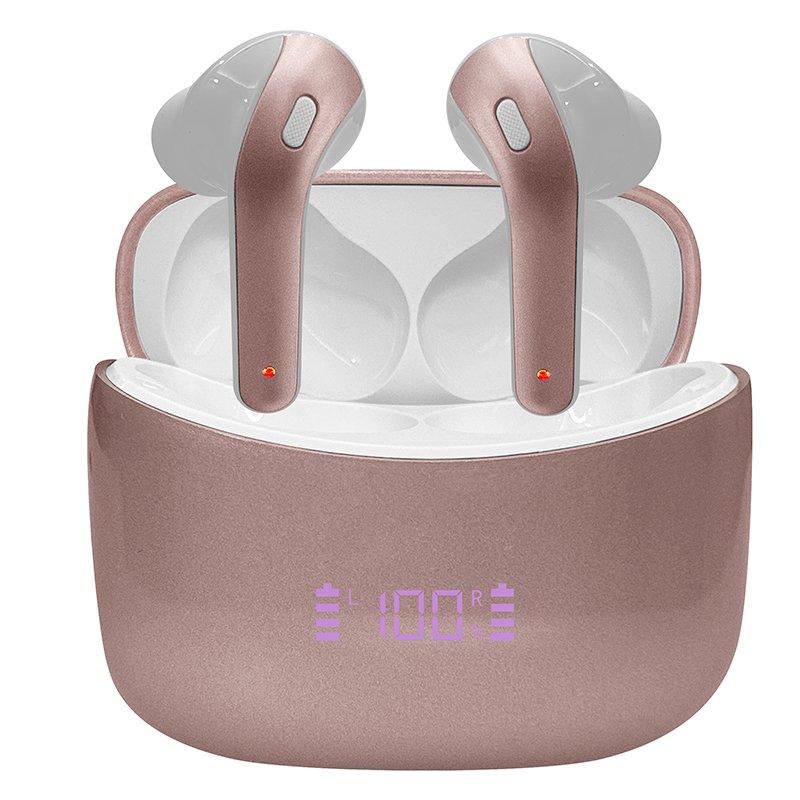 AURICULARES IND MICK TWS RSG Audífonos TEROS TE-8074GR, Bluetooth, TWS, Rosa/Dorado