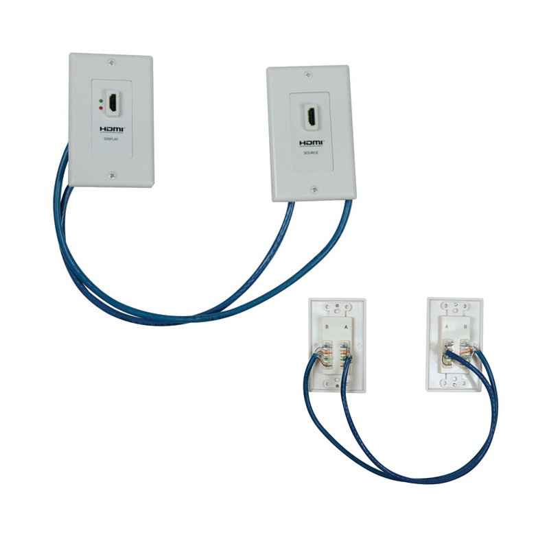 PLACA EXTENSORA HDMI A CAT5/6 Extensor HDMI Tripp-Lite P167-000, Cat5 / Cat6, doble transmisor, 2 placas de pared.[
