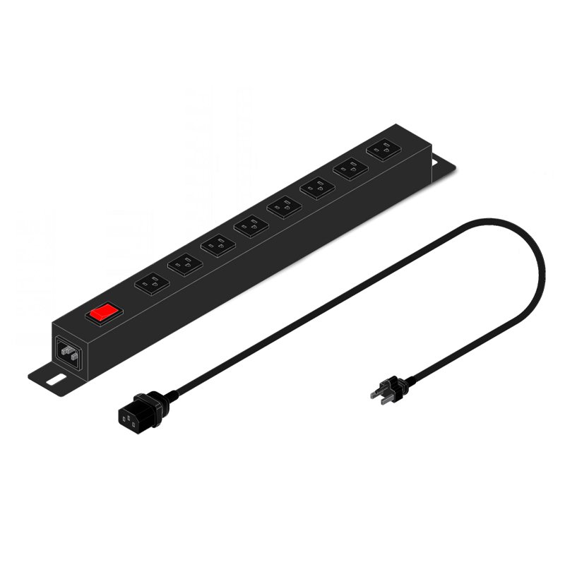 PDU PARA RACK 1U - 08 TOMAS NE Unidad de Distribución de Energía (PDU), Modelo: PDU-H-08T-10A-8(N5-15R)-C14-1U