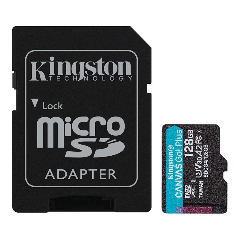MICROSD KT CANVAS GO PLUS 128G Memoria Flash microSD Kingston Canvas Go! Plus, 128GB, con adaptador SD