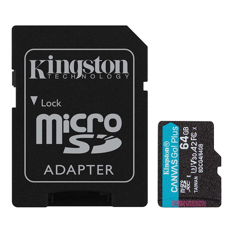 MICROSD KT CANVAS GO PLUS 64GB Memoria Flash microSD Kingston Canvas Go! Plus, 64GB, con adaptador SD