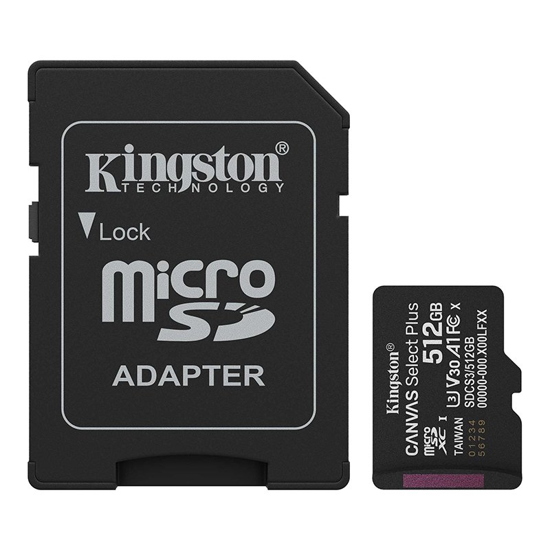 MICROSDXC KT SELECT PLUS 512GB Tarjeta de Memoria Kingston 512GB MicroSD Canvas Select Plus -150MB/seg - UHS-I Clase
