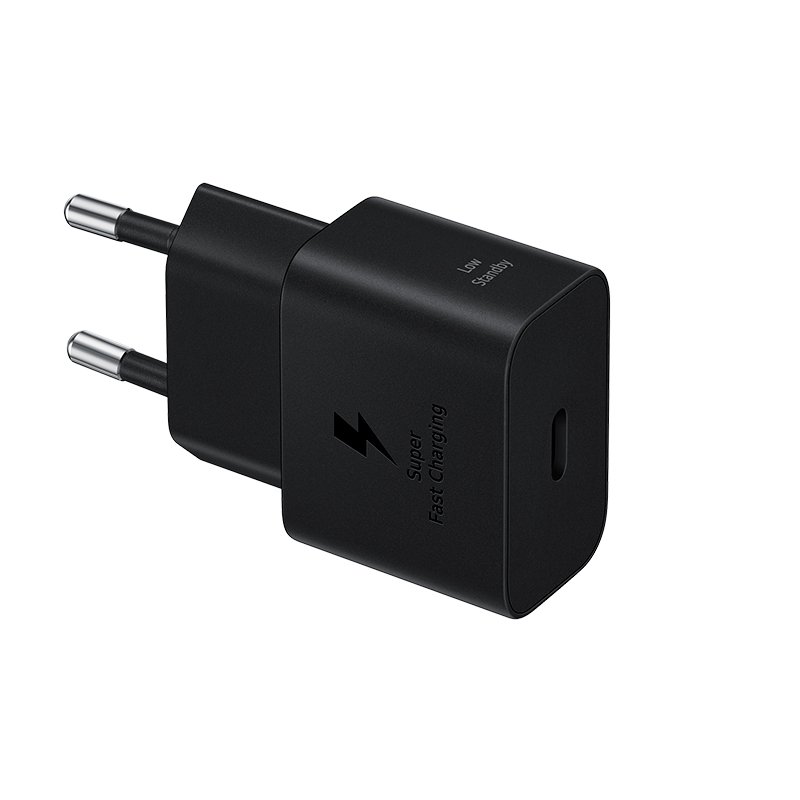 TRAVEL ADAPTER 25W (TA+CABLE) Adaptador de carga rápida USB-C (25W) con cable, color negro