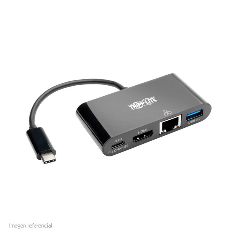 ADAPT USB-C A HDMI,RJ45,USB 3. Adaptador Tripp-Lite U444-06N-HGUB-C, USB-C a HDMI, USB, LAN GbE, Thunderbolt 3, Carg