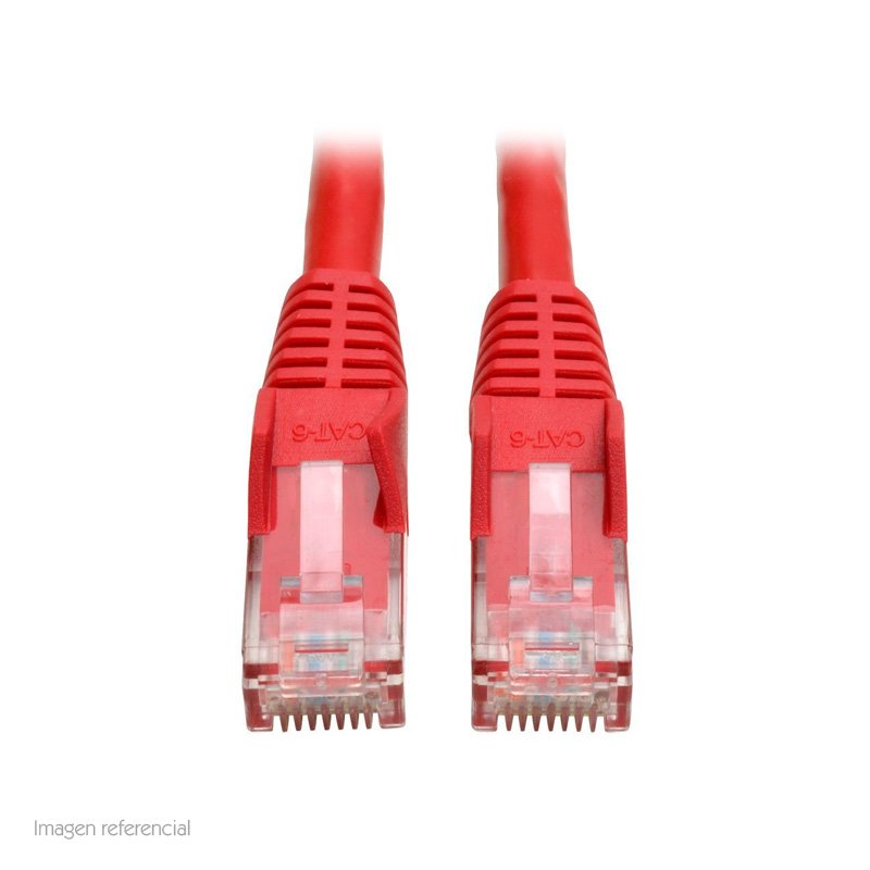 PATCH CORD CAT6 ROJO 2.13M Cable Patch Moldeado Tripp-Lite Snagless Cat6 Gigabit (RJ45 M/M) - Rojo, de 2.13 mts.
