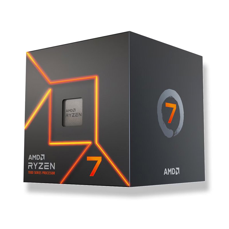 PROC AMD RYZEN 7 7700 3.80GHZ Procesador AMD Ryzen 7 7700 3.8 / 5.3GHz, 32MB L3, 8-Cores, AM5, 65W.
