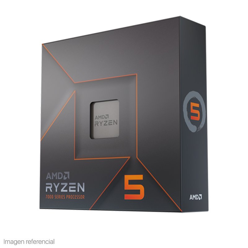 PROC AMD RYZEN 5 7600X 4.70GZ Procesador AMD Ryzen 5 7600X 4.7/5.3GHz, 32MB L3,6-Core, AM5, 5nm, 105W.