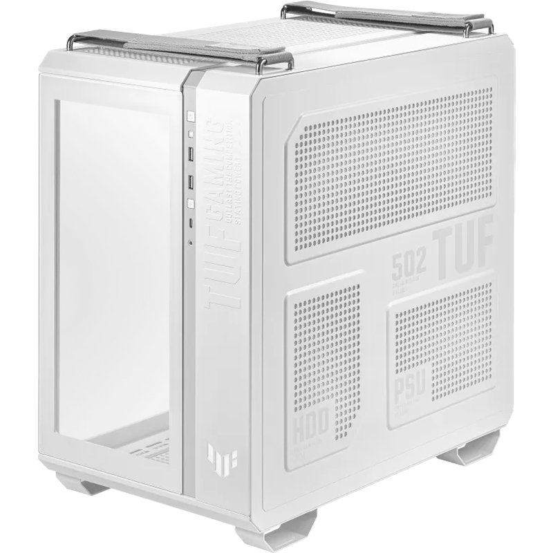 CS AS GT502 FV ARGB FAN WHITE Case ASUS TUF Gaming GT502, Mid-Tower de doble cámara (Dual Chamber), Color Blanco[@@
