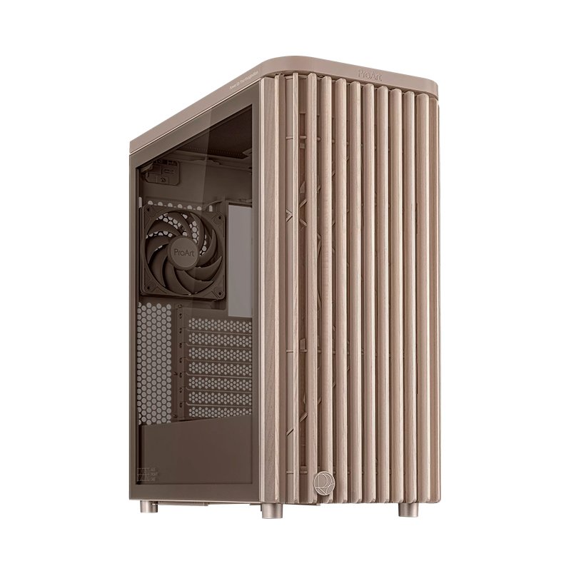 CS AS PA401 WOOD BEIGE ATX Case ASUS ProArt PA401 Wood Edition Beige - Tempered Glass Panel