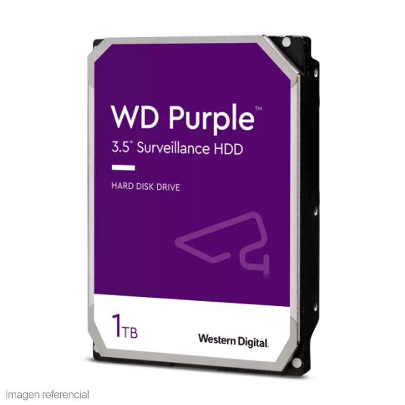 HD WD PURPLE 1TB SATA 64MB Disco duro Western Digital WD Purple, 1TB, SATA 6.0 Gb/s, 5400 RPM, 64MB Cache, 3.5".