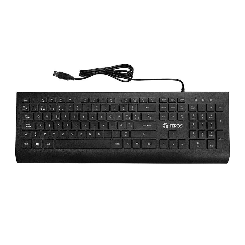KIT TECLADO Y MOUSE USBTE5010C Kit teclado y mouse TEROS TE-5010CS, USB, 1000-2000 DPI, 4 botones, 105, tecla FN, ne