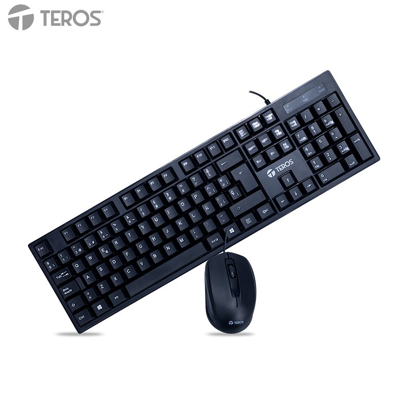 KIT TECLADO Y MOUSE USBTE5015 Combo Kit alámbrico teclado y mouse TEROS TE-5015S, USB