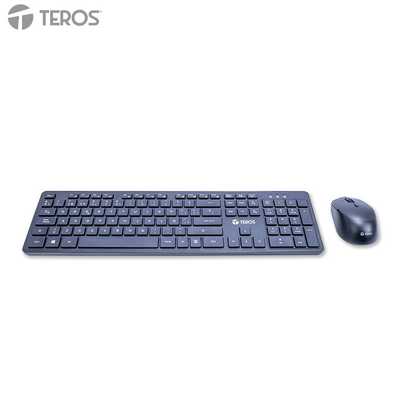 KIT TECLADO Y MOUSE WIRELESS T Combo Kit inalámbrico teclado y mouse TEROS TE-5013S, 2.4GHz, Receptor USB