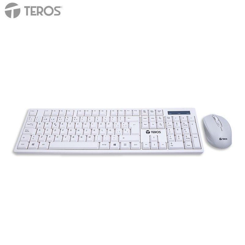 TECLADO+MOUSE STD WIRELESS TE Combo Kit inalámbrico teclado y mouse TEROS TE-5016S, 2.4GHz, Receptor USB