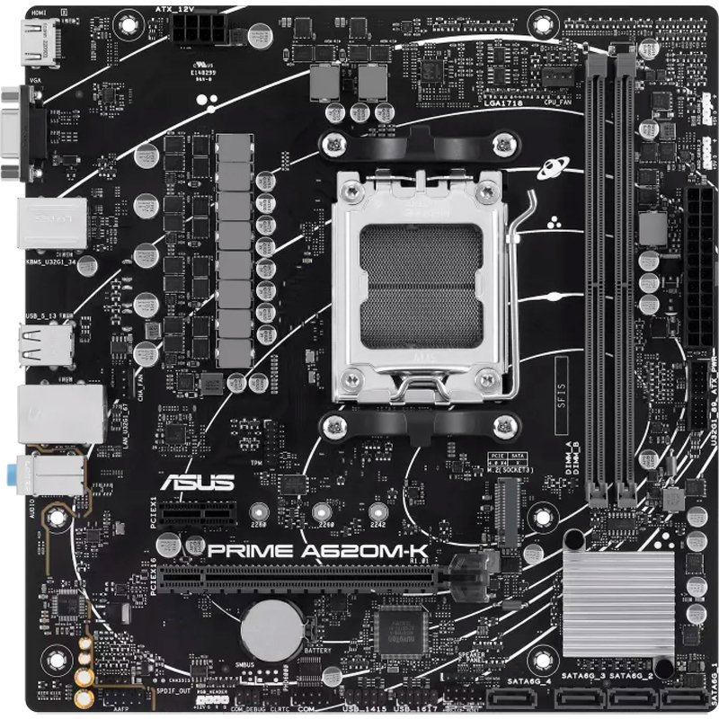 MB AS PRIME A620AM-K SVL DDR5 Motherboard ASUS PRIME A620M-K, Chipset AMD A620,Socket AMD AM5, mATX