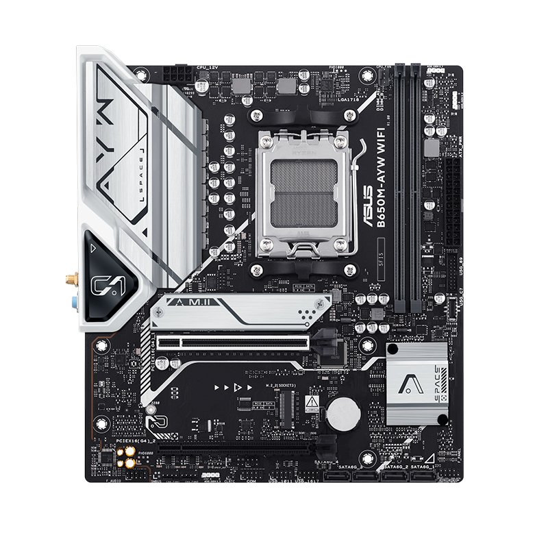 MB AS B650M-AYW WIFI SVL DDR5 Motherboard Asus B650M-AYW WIFI, Chipset AMD B650, AMD Socket AM5, mATX