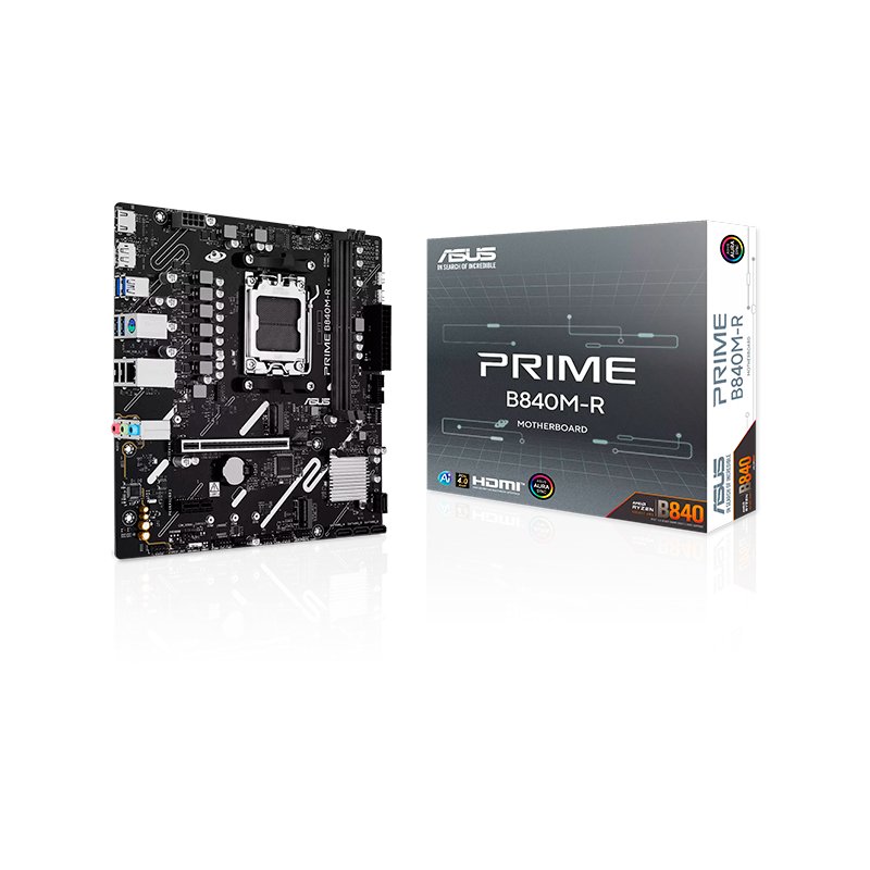 MB AS PRIME B840M-R S/V/L DDR5 Motherboard ASUS Prime B840M-R, AMD B840, AM5, DDR5, 2 x DIMM, Ethernet 1Gb, mATX[@@@