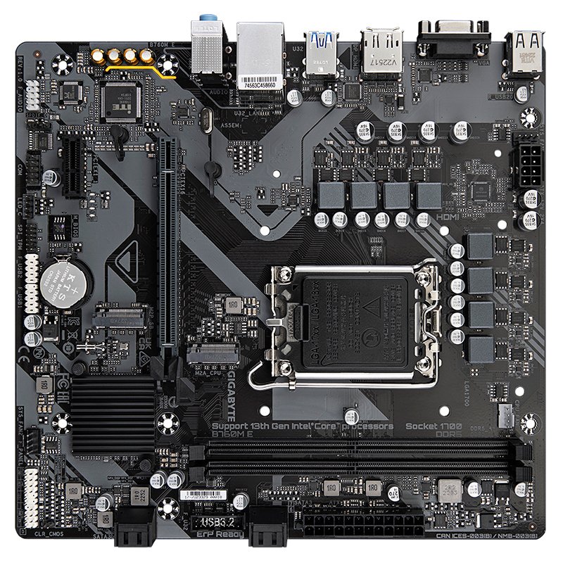 MB GB B760M E S/V/L DDR5 Motherboard Gigabyte B760M E (rev. 1.0) Chipset Intel B760, LGA1700, Micro ATX
