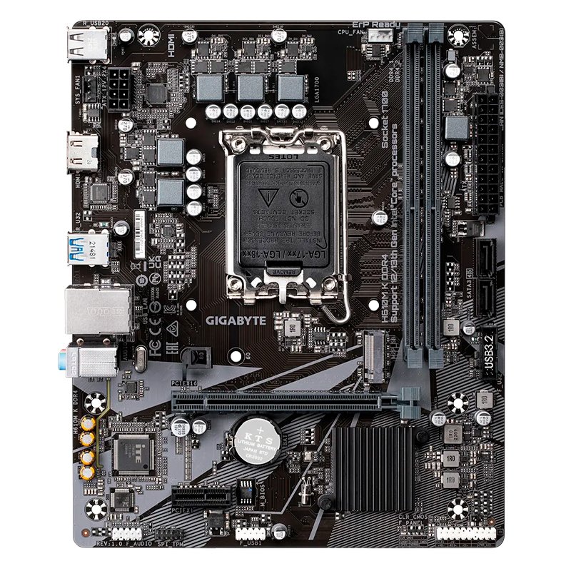 MB GB H610M-K S/V/L DDR4 Motherboard Gigabyte H610M K DDR4 (rev. 1.0) Chipset Intel H610, LGA1700, Micro ATX[@