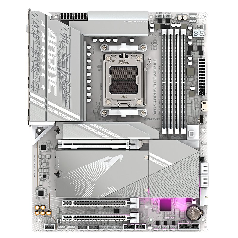 MB GB X870 AOR ELT WF7 ICE DR5 Motherboard GIGABYTE X870 AORUS ELITE WIFI7 ICE, Chipset AMD X870, Socket AMD AM5, AT