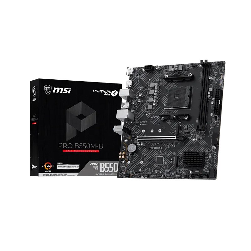 MB MS PRO B550M-B S/V/L DDR4 Motherboard MSI PRO B550M-B, Chipset AMD B550, Socket AM4, DDR4, Micro-ATX