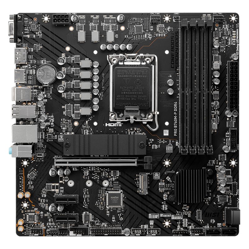 MB MS PRO B760M-P S/V/L DDR4 Motherboard MSI PRO B760M-P DDR4, Chipset Intel B760, LGA1700, HDMI, DP, VGA, mATX.[@