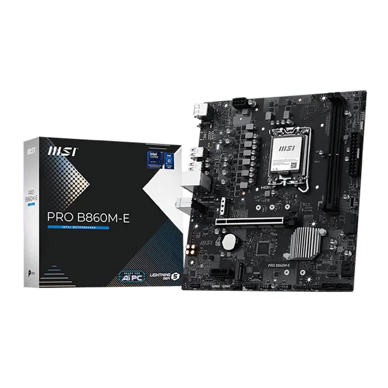 MB MS PRO B860M-E S/V/L DDR5 Motherboard MSI PRO B860M-E, Chipset Intel B860, LGA1851, HDMI, DP, mATX