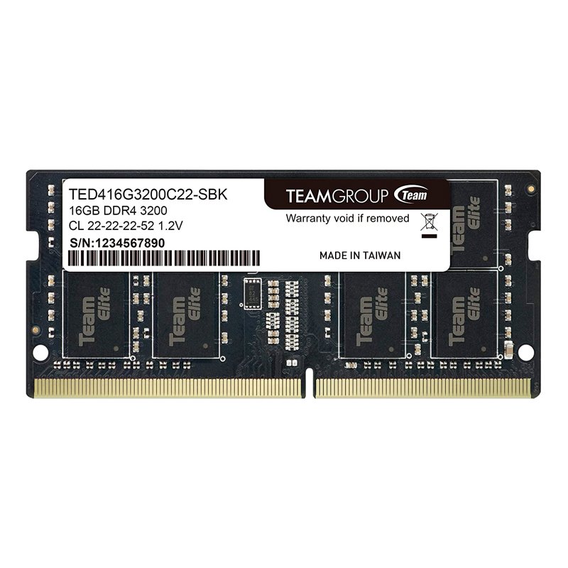 MEM RAM TG 16G SODIMM 3.20GHZ Memoria SO-DIMM TeamGroup Elite, 16GB DDR4-3200MHz (PC4-25600) 1.2V, CL22