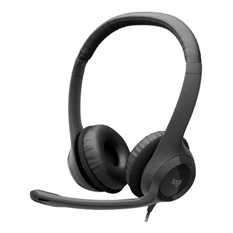 LOGITECH HEADSET H390 USB Auriculares Estereo (On-Ear) con microfono Logitech H390, Interfaz USB-A, Color negro