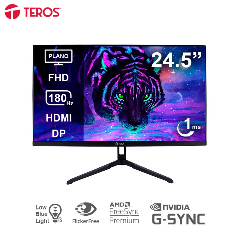 MON TE 24\'\' FHD 180HZ 1MS FL Monitor plano gaming TEROS TE-2475G, 24.5" FHD VA, 180Hz, 1ms, HDMI, DP, Audio out[@@