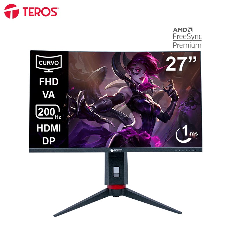 MON TE 27\'' FHD 200HZ 1MS CV Monitor curvo gaming TEROS TE-2788G, 27" FHD VA, 200Hz, 1ms, HDMI, DP, Audio out