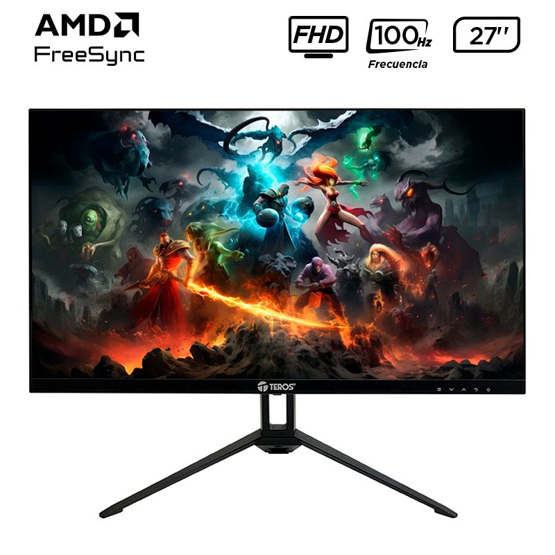 MON TE 27" FHD 100HZ 1MS FLAT Monitor plano TEROS TE-2712S, 27" FHD IPS, HDMI, VGA