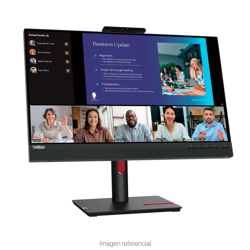 MON T24V-30 23.8 CAMERA MIC Monitor Lenovo ThinkVision T24v-30, 23.8" 1920x1080 WLED IPS HDMI/DP/VGA Color Raven