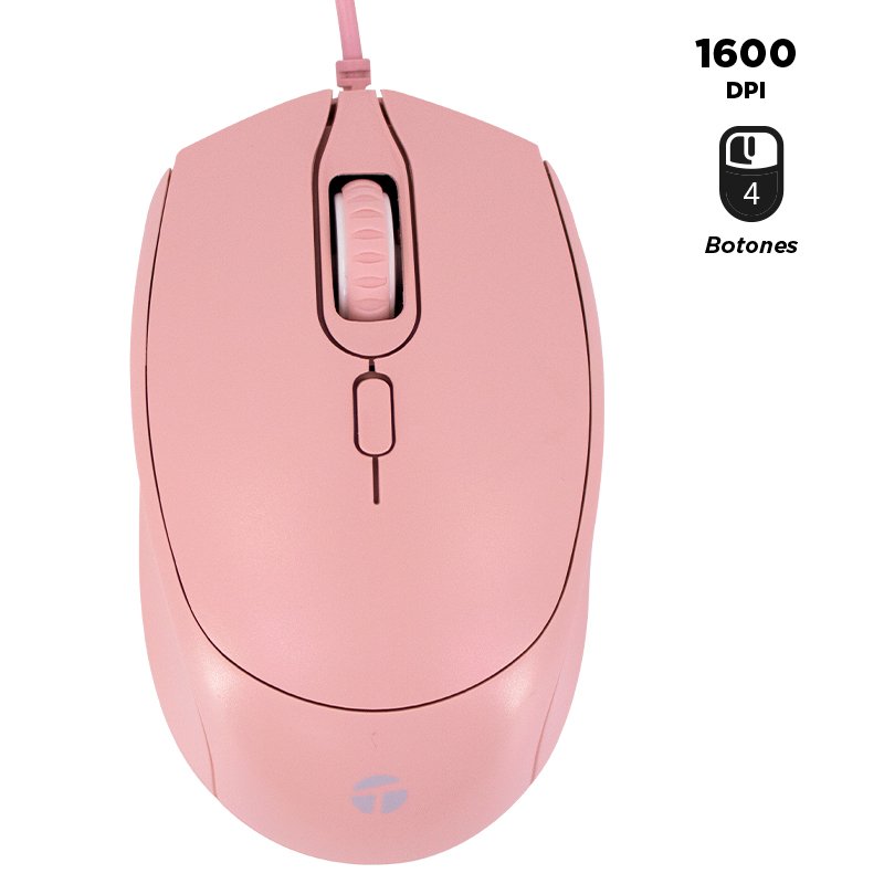 MOUSE STD USB TE1226 PK Mouse alámbrico TEROS TE-1226S, 1600 DPI, USB