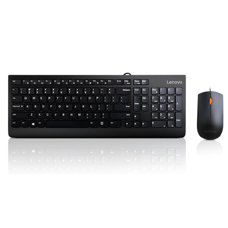 LENOVO 300 USB COMBO KB + MS Kit Combo Teclado + Mouse Lenovo 300, Interfaz USB, Ambidiestro, Diseño elegante.[@@@