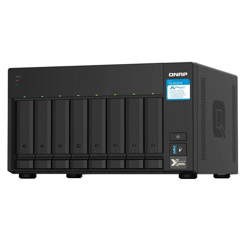 QNAP TS-832PX NAS 8 BAY Servidor NAS QNAP TS-832PX-4G, ARM Cortex-A57 4C/1.7GHz, 4GB DDR4, Bahias: 8 x 3.5" S