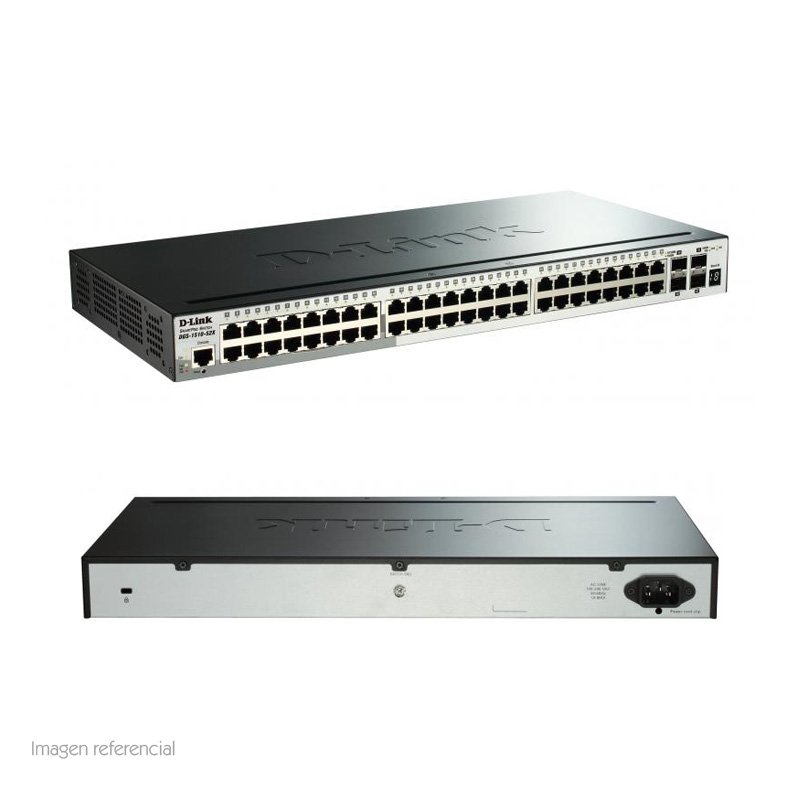 52-PORTS GIGABIT - 48-PORTS GI Switch SmartPro D-Link DGS-1510-52x, 48 RJ-45 LANGbE, 4 puertos 10G SFP+.