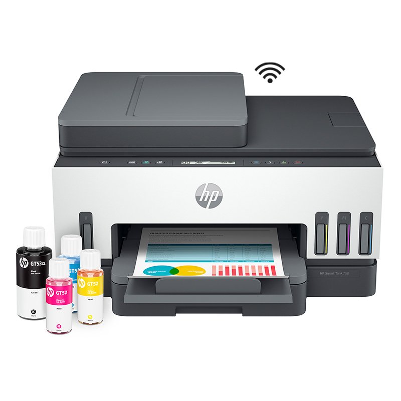 HP SMART TANK 750 Multifuncional de tinta HP Smart Tank 750, Impresión/Escaneo/Copia/Wi-Fi/Bluetooth LE