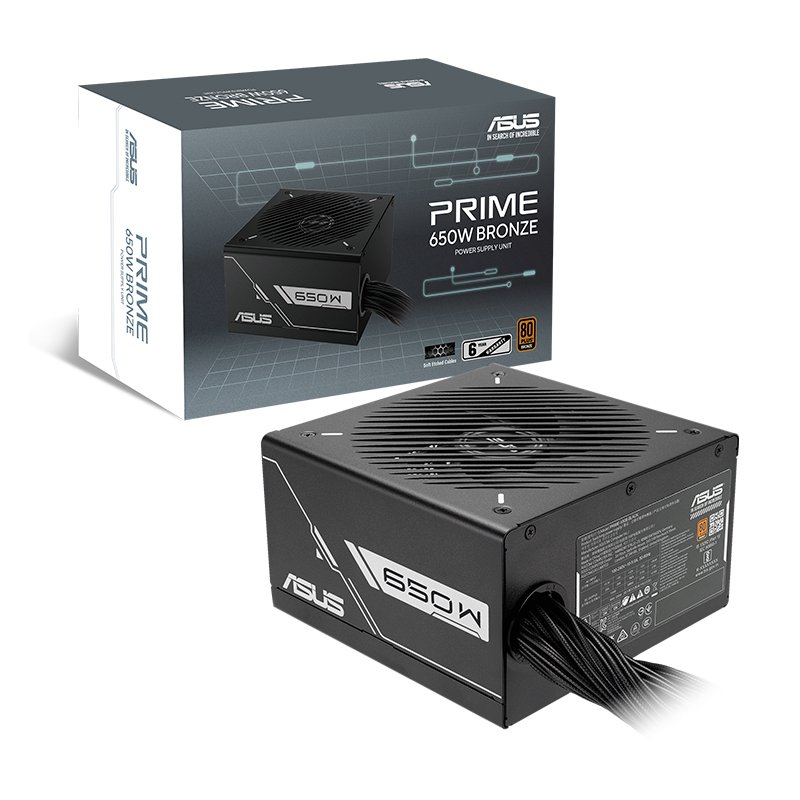 PSU AS PRIME-650B-BLACK 80+BRO Fuente de alimentacion ASUS Prime 650B Black, 650W, 80 PLUS Bronze, Formato ATX,