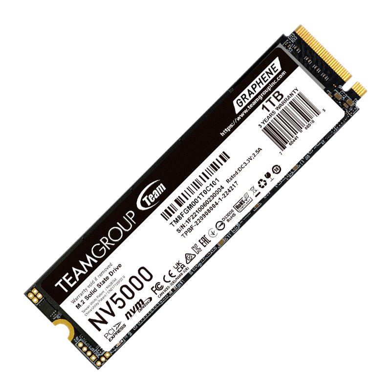 SSD 1T TG NV5000 M.2 PCI-E4X4 Unidad de estado solido TEAMGROUP NV5000 M.2 PCIe4.0 SSD M.2 1TB, PCIe Gen4x4 con NVM