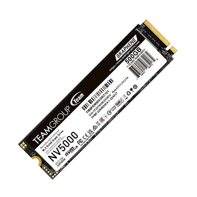 SSD 500GB TG NV5000 M.2 PCI-E4 Unidad en estado solido TeamGroup NV5000, 500GB M.2 PCIe SSD, 4,500 MB/s