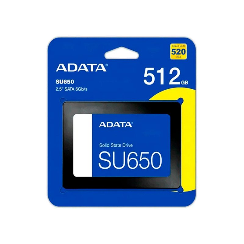 SSD ADATA SU650 512GB SATA Unidad en estado solido (SSD) ADATA Ultimate SU650 512GB SATA 6Gb/s (SATA III), 2.5",