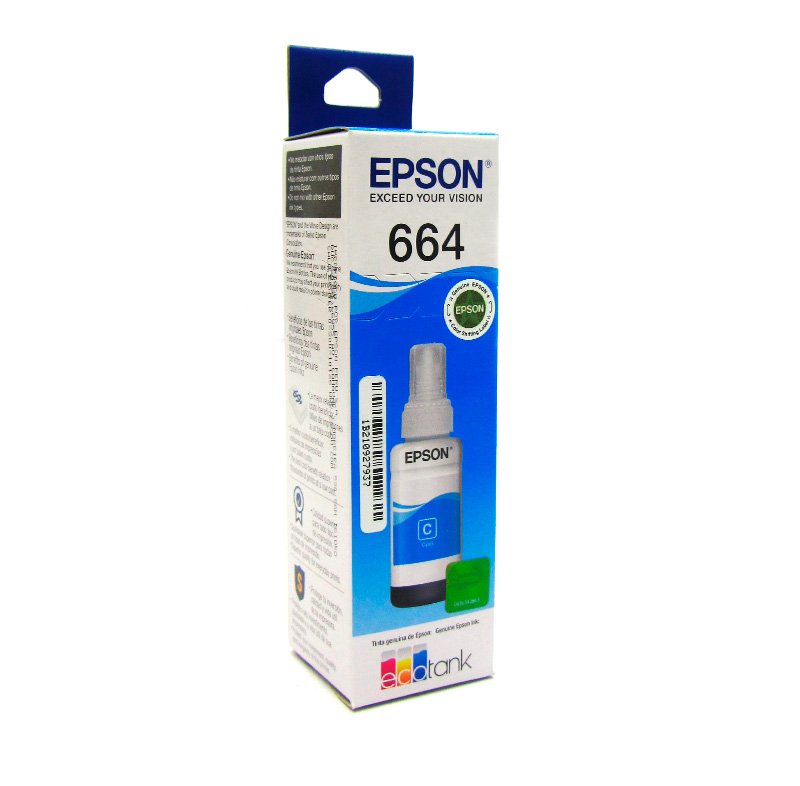 TINTA EPSON L200 CYAN Botella de tinta EPSON T664220, color cyan, contenido 70ml, para impresoras EPSON L20