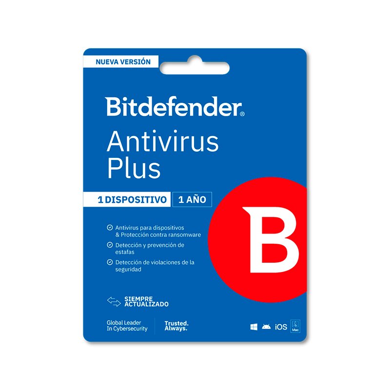 BD PLUS 1 PC 12M BLISTER Bitdefender Antivirus Plus - Licencia de 1 año para un dispositivo