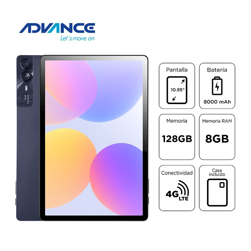 TB ADV 10 4G 8 128 SILVER Tablet Advance NovaPad NP6070, 10.95" IPS 1920*1200, 8GB RAM, 128GB, Android 15, 4G L