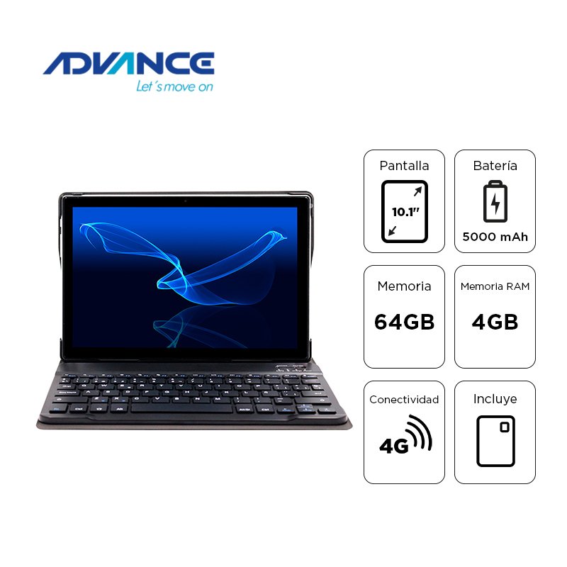 TB ADV 10 4G 4 64 KB Y FOLIO Tablet Advance SmartPad SP5706, 10.1" WXGA IPS, T310 2.00GHz, 4GB RAM, 64GB, Android